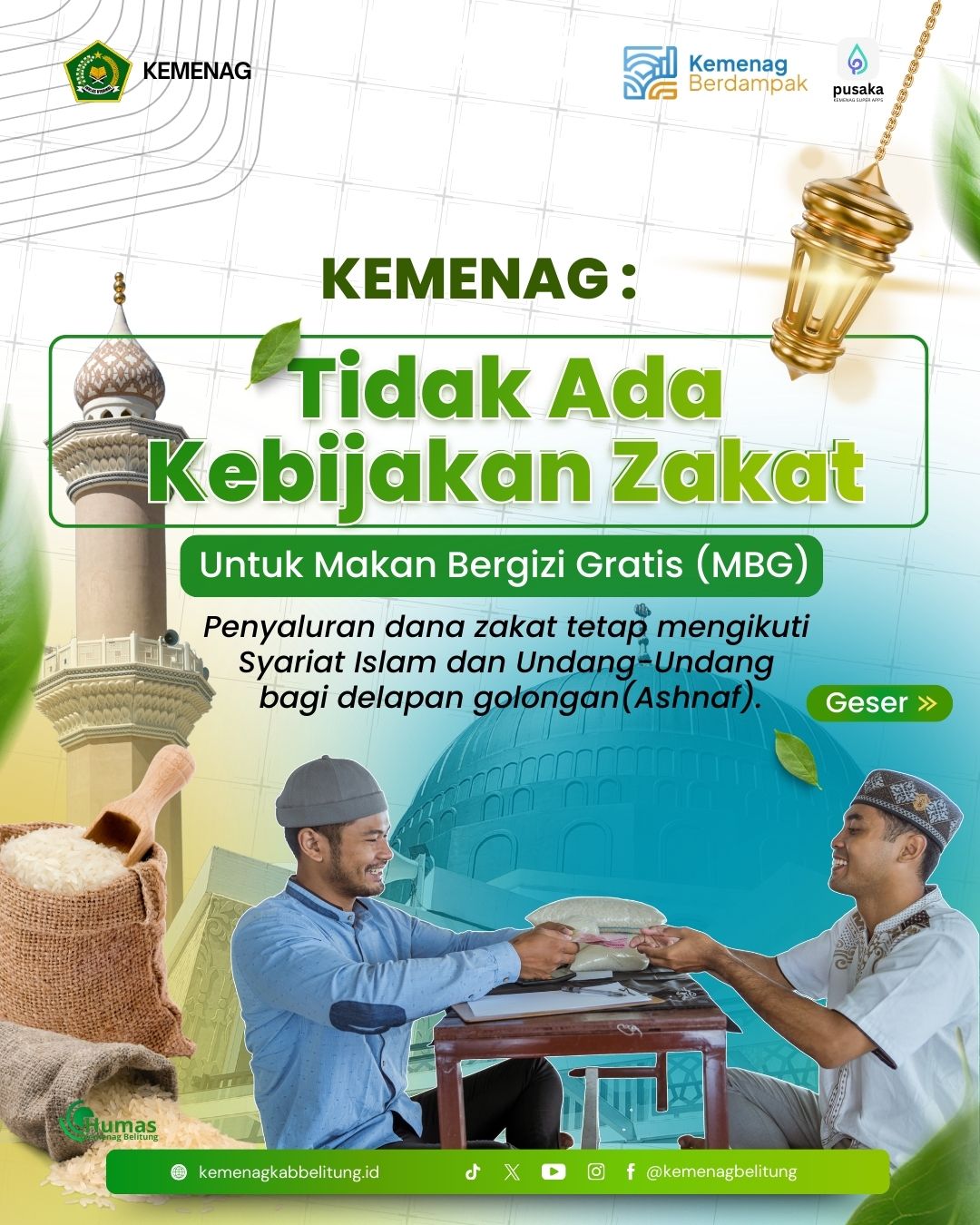 Kemenag Menegaskan bahwa tidak ada kebijakan penggunaan dana zakat untuk Program Makan Bergizi Grati
