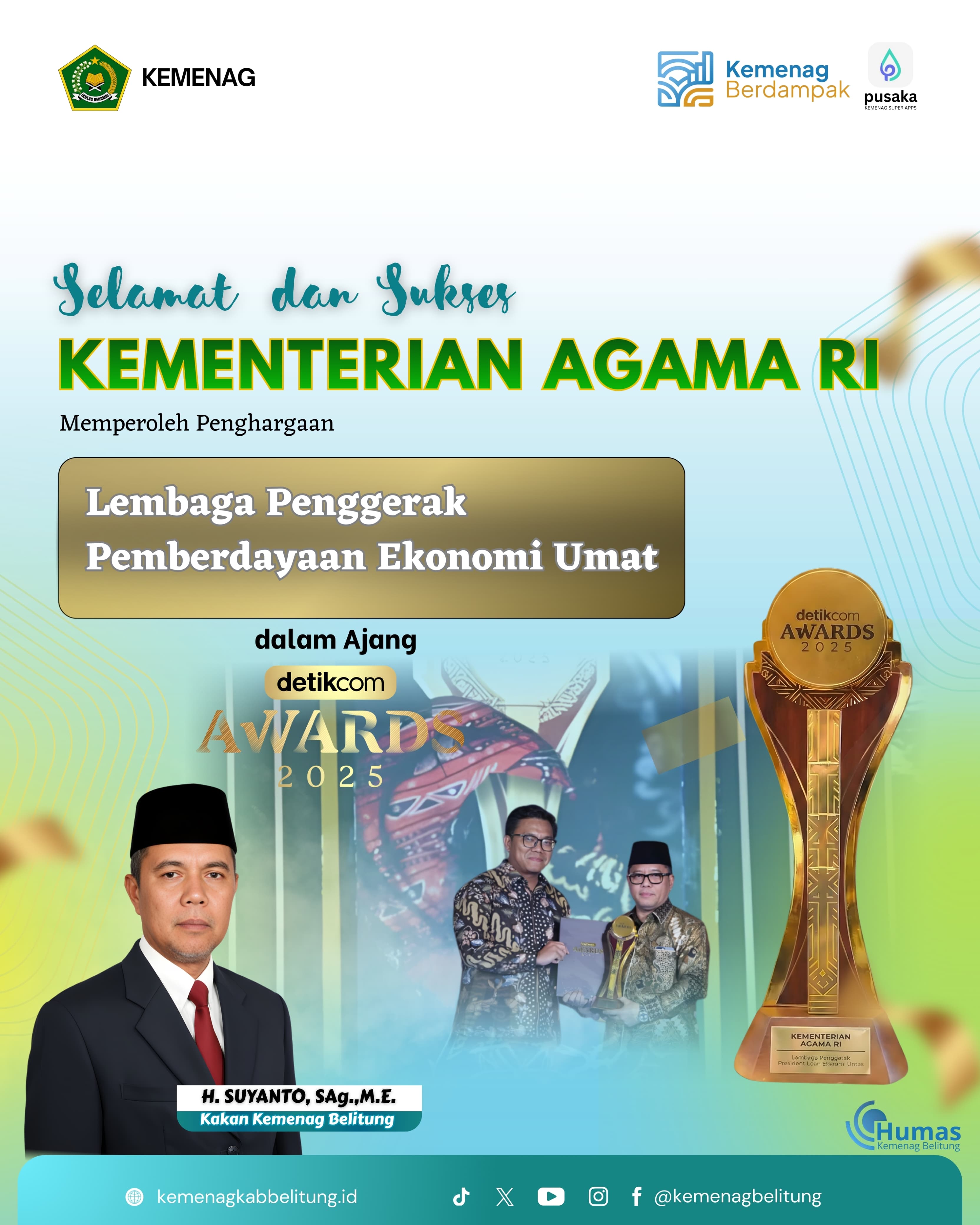 Penghargaan Lembaga Penggerak Pemberdayaan Ekonomi Umat pada Ajang Awards 2025