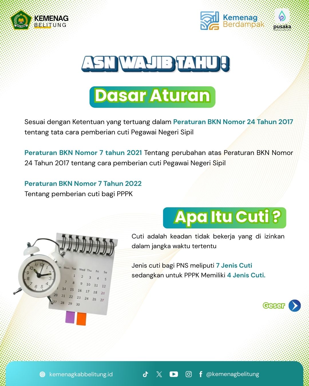 Cuti PNS dan PPPK Kementerian Agama