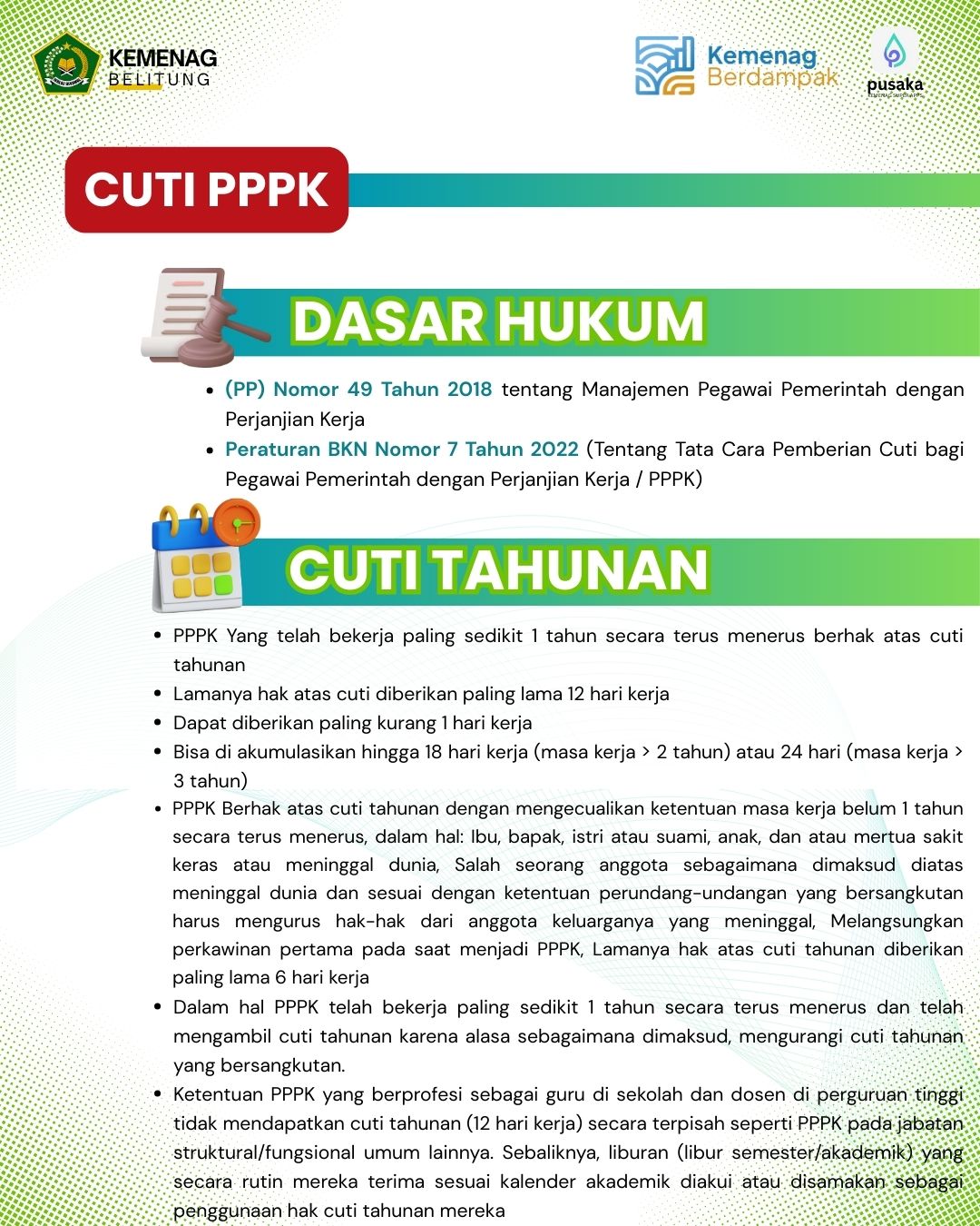 Cuti PNS dan PPPK Kementerian Agama