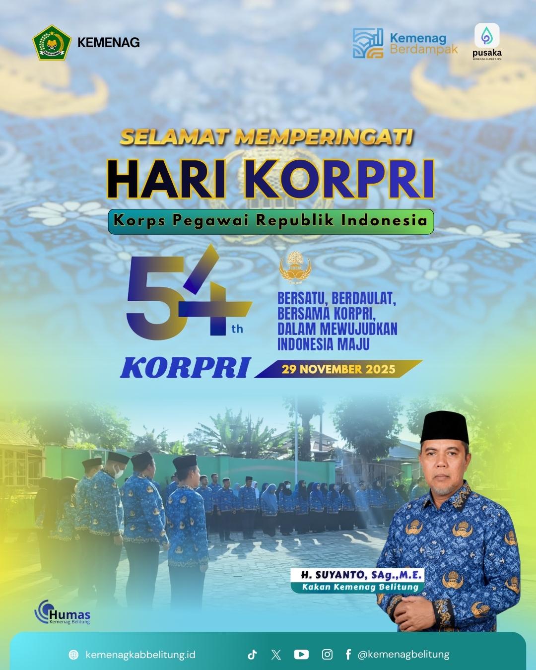 Selamat Memperingati Hari Ulang Tahun Korpri Ke-54
