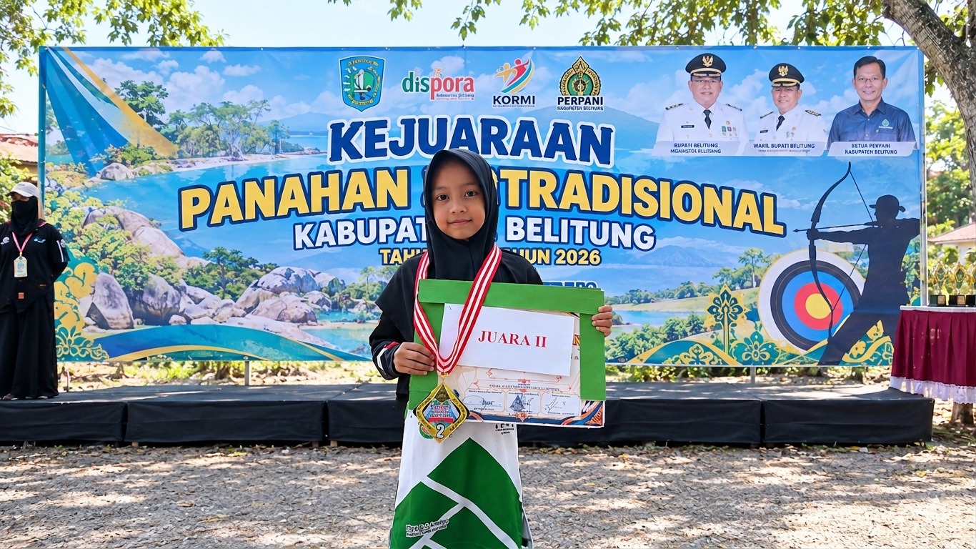 Murid MIN 1 Belitung Raih Juara II Panahan Tradisional KEJURKAB 2026